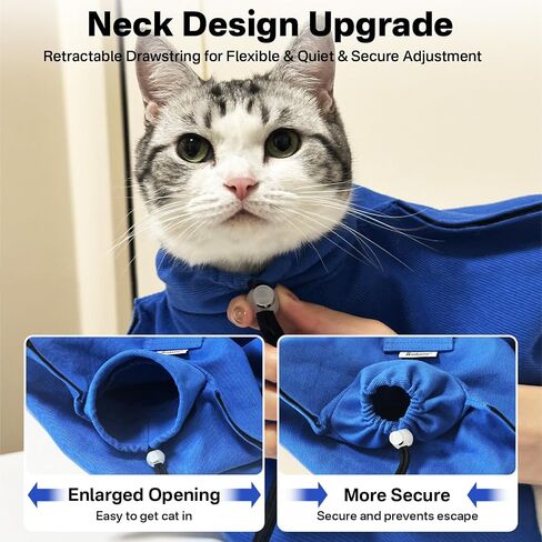 [Cozy Travel] Cat Carrier Pouch, Soft Cat Carrier for Small Cats, Kitten Carrying Bag, Restraint Bag for Nail Trimming, Vet Visits, Giving Meds, Car Travel - Klein Blue Upgrade in Saudi Arabia