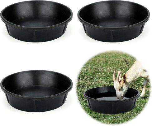 3 Pcs Heavy Duty Rubber Feed Pan, 6.5 Gallon Rubber Tub Feed Bucket in Saudi Arabia