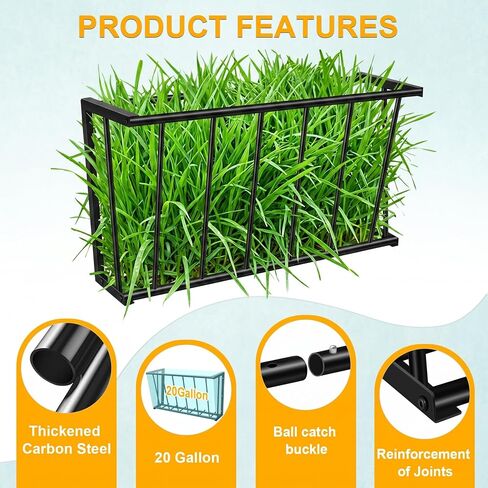 30'' Metal Wall Mount Hay Feeder, 20 Gallon Livestock Feeder in Kuwait