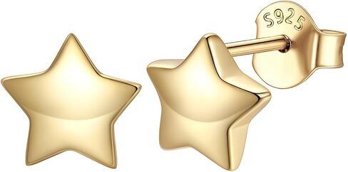 ChicSilver Hypoallergenic 925 Sterling Silver Stud Earrings, Dainty Simple Heart/Star/Moon/Lightning/Sun Earrings for Women (with Gift Box) in Kuwait
