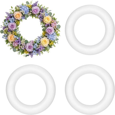 4 Pcs 8.7" Craft Foam Wreaths, White Polystyrene Foam Rings, Round Styrofoam Wreath Forms for DIY Arts, Crafts, Floral Projects, Home Wedding Party Decorations in Saudi Arabia