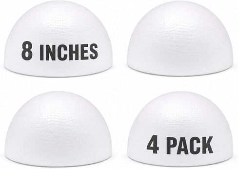 Evershine 8" Craft Foam Half Ball 2 Packs - Smooth Half Foam Polystyrene Balls for Craft and Project in Kuwait