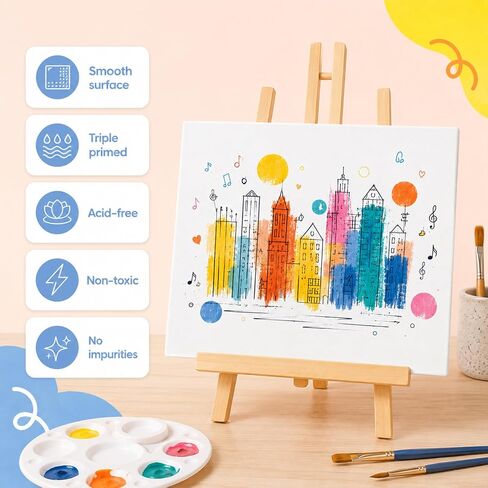 Canvas Boards for Painting 4 Pack 8x10 Inch Blank Canvas Panels in Kuwait