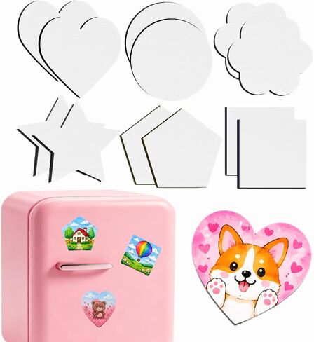 12 Pack Paintable Magnetic Canvas Boards, 3 Inch DIY Fridge Magnets in Saudi Arabia