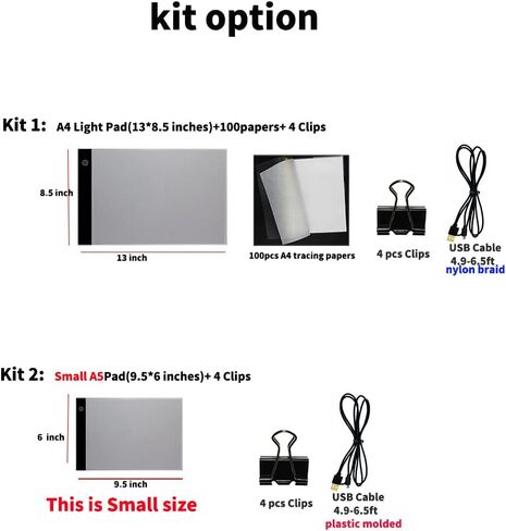 Small A5 Ultra-Thin Portable LED Tracing Light Box Dimmable Tracer Pad Board Universal USB Powered Adjustable Brightness for Artists Drawing Sketching Trace Animation Artcraft 5d Diamond Painting in Kuwait