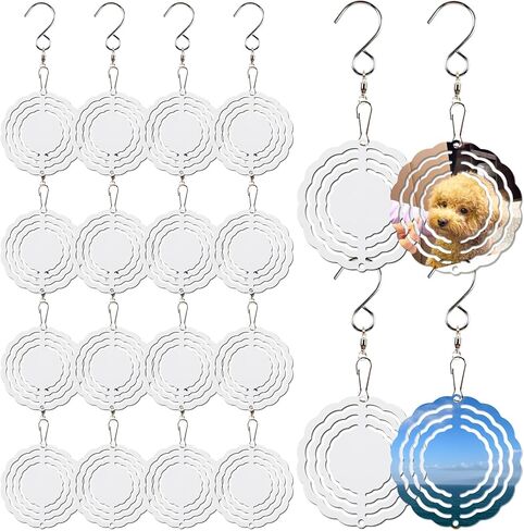 20 Pcs Sublimation Wind Spinner Blanks 10 Inch Round Aluminum Metal Wind Spinners Product Outdoor Garden Decoration for Heat Press Transfer Sublimation Blank Wind Spinners in Saudi Arabia