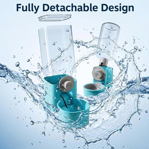 Automatic Rabbit Feeder and Water Dispenser Set,40oz Gravity Food Feeder&17oz Leak-Proof Water Bottle for Guinea Pigs,Hamsters,Chinchillas,Ferrets, Small Animals,Cage Mount Feeding Station Blue in Saudi Arabia