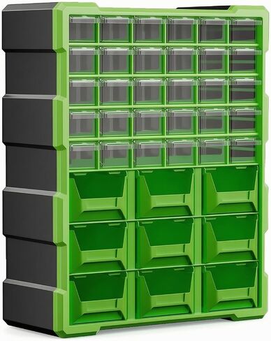 Modular Parts Organizer with Drawers and Bins Heavy Duty Storage Cabinet with Separated Compartments Made in Utiliza for Workshop, Workbench, Blue in Kuwait