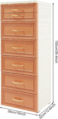 6 Tier Storage Cabinet Rolling Mobile PP Drawer with 7 Drawers in Saudi Arabia