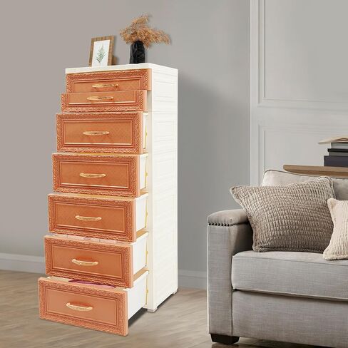 6 Tier Storage Cabinet Rolling Mobile PP Drawer with 7 Drawers in Saudi Arabia