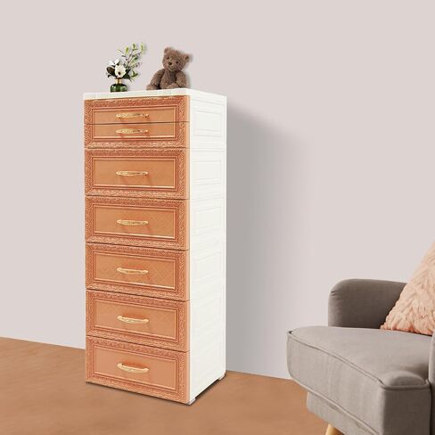 6 Tier Storage Cabinet Rolling Mobile PP Drawer with 7 Drawers in Saudi Arabia