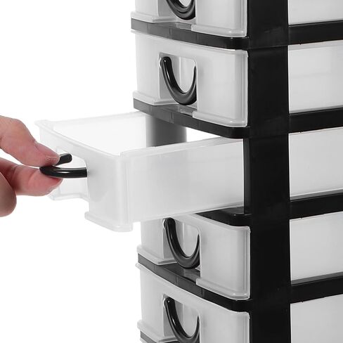 HOMSFOU 2pcs 7-drawer Plastic Desktop Organizer with Drawers and Handle in Kuwait