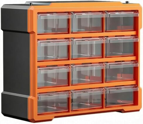 Modular Parts Organizer Cabinet Space Efficient Drawer Cabinet with Transparent Pull-Out Drawers Stackable for Workshop, Craft Room, Workbench, Style C in Kuwait