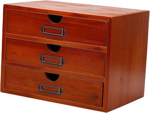 Estink Wooden Desk Organizer, 3 Drawer Apothecary Cabinet in Kuwait
