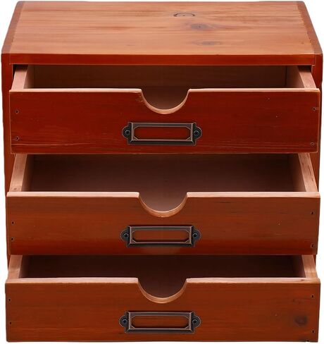 Estink Wooden Desk Organizer, 3 Drawer Apothecary Cabinet in Kuwait