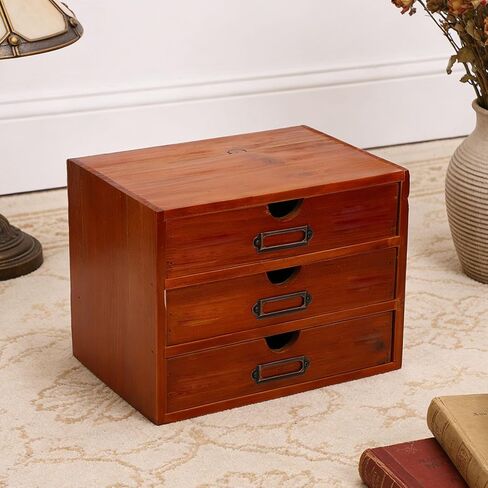 Estink Wooden Desk Organizer, 3 Drawer Apothecary Cabinet in Kuwait