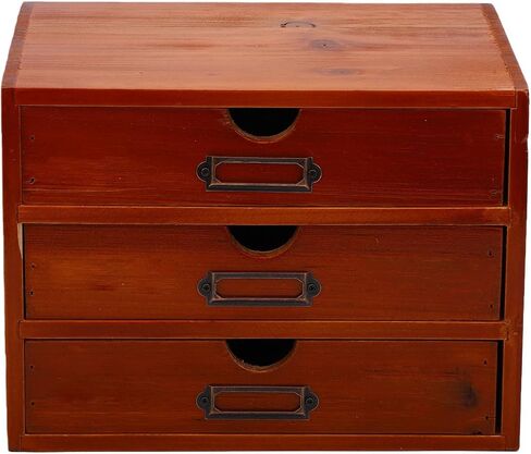 Estink Wooden Desk Organizer, 3 Drawer Apothecary Cabinet in Kuwait