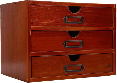 Estink Wooden Desk Organizer, 3 Drawer Apothecary Cabinet in Kuwait