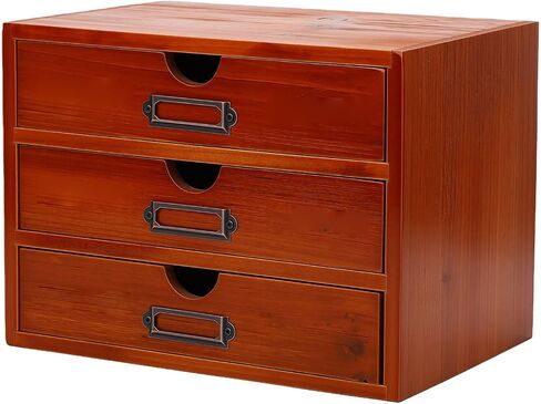 Estink Wooden Desk Organizer, 3 Drawer Apothecary Cabinet in Kuwait