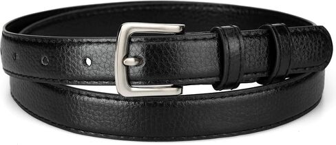 maikun Womens Belt Skinny Leather Solid Color Pin Buckle Simple Waist for Girls Ladies in Kuwait