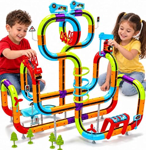 Electric Train Set Race Track for Kids 3 4 5 6 7 8 Years Old in Kuwait