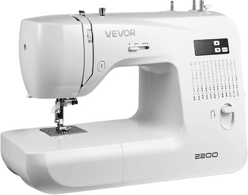 VEVOR Computerized Sewing Machine, 60 Stitch Applications, with LED Screen, Foot Pedal and LED Light, Heavy-Duty Metal Frame, Digital Sewing Machine with Powerful Motor for Crafts and Mending in Kuwait