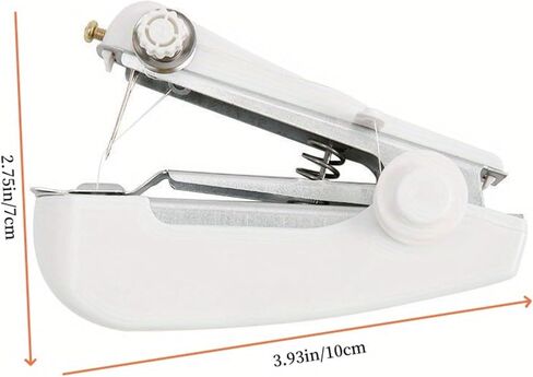 Portable Mini Handheld Sewing Machine, Easy Stitch Manual Sewing Tool, Compact Home Travel Sewing Machine, White Small Sewing Device for Quick Repairs, Beginner-Friendly Stitching Tool in Kuwait