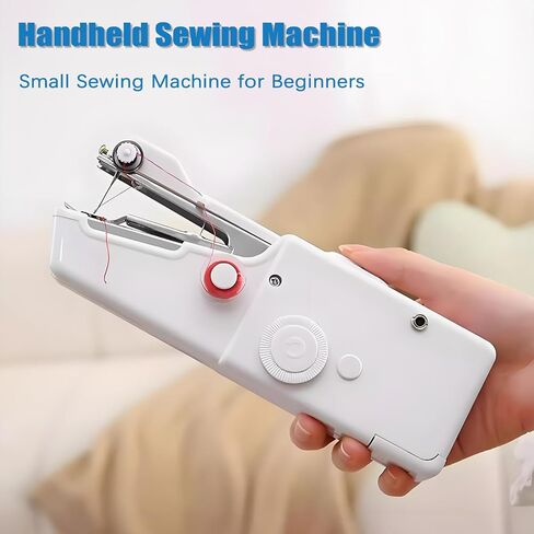 Portable Handheld Sewing Machine, Mini Electric Sewing Machine for Home Travel, Quick Fabric Repair, DIY Crafts, Lightweight Manual Sewing Kit with Accessories(Batteries Not Included) in Kuwait