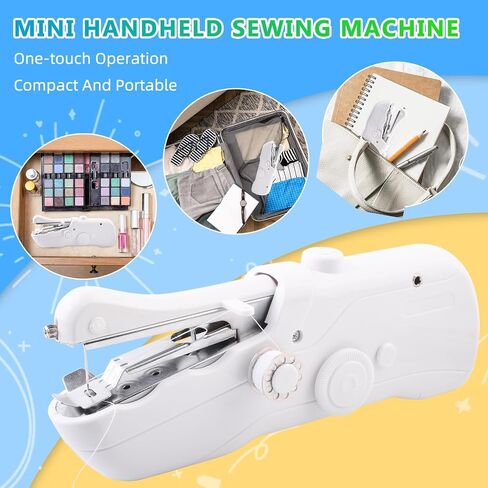 Handheld Sewing Machine for Beginners,Mini Sewing Machines for Quick Stitching,Practical Sewing Tool Portable Sewing Machine Suitable for Home,Travel and DIY,Electric sewing machine in Kuwait
