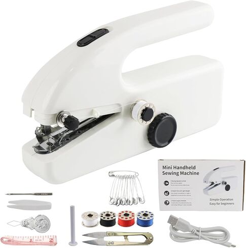 Hand Held Sewing Machines For Adults, Hand Held Sewing Machines For Beginners with Test Fabric(Not second-hand), Easy To Use Rechargeable Heavy Duty Hand Held Cordless Sewing Machine in Kuwait