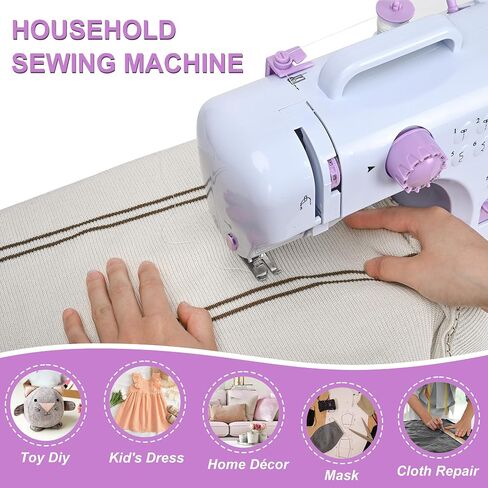 Mini Sewing Machine for Beginners (Includes Cover with Storage Pockets, Extension Table And Sewing supplies set) by Galadim GD-051-A26 in Kuwait