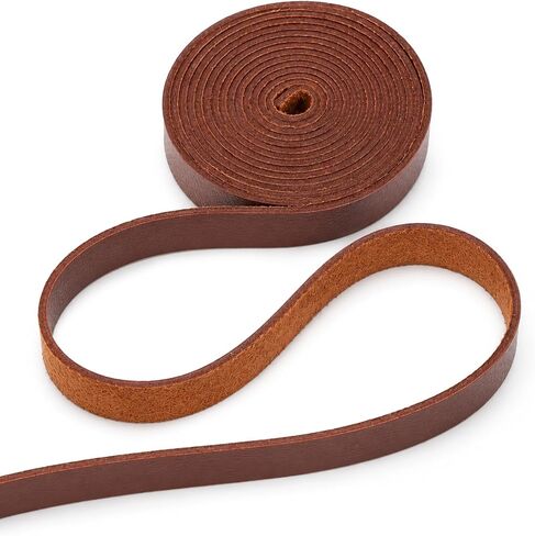 Dark Brown PU Leather Strips, 1/2 Inch Wide 79 Inch Long Leather Cord in Kuwait