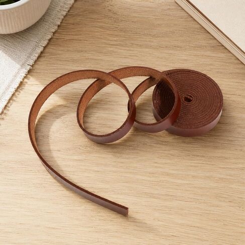 Dark Brown PU Leather Strips, 1/2 Inch Wide 79 Inch Long Leather Cord in Kuwait
