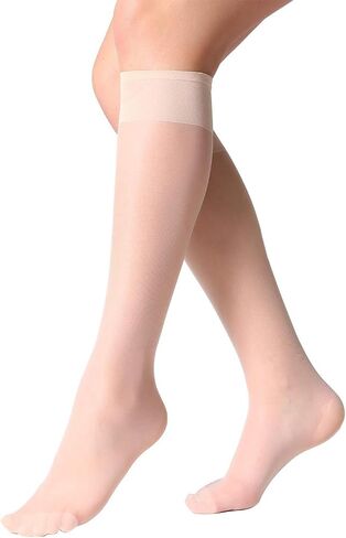 MANZI 12 Pairs Knee High Stockings Sheer Pantyhose for Women in Kuwait
