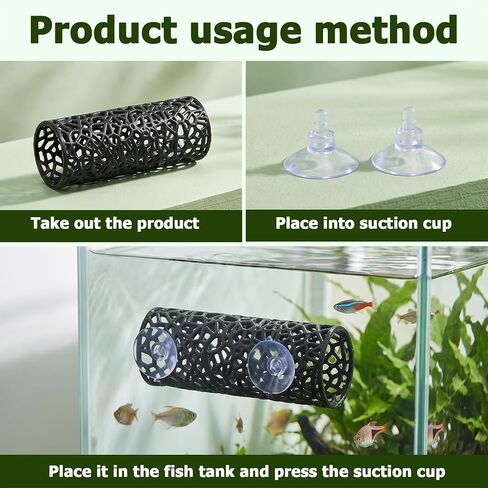 Amabro 4Pcs Betta Fish Hammock Tunnel Set Float Cave Leaf Pads Suction Cups in Kuwait