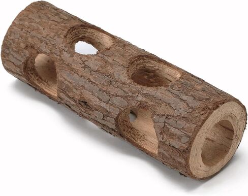 Natural Wood Tunnel Hamster Tunnel for Hamster Reptile Small Animals Cage Hollow Tree Trunk Hideout Toy (7.9"×2.7") in Kuwait