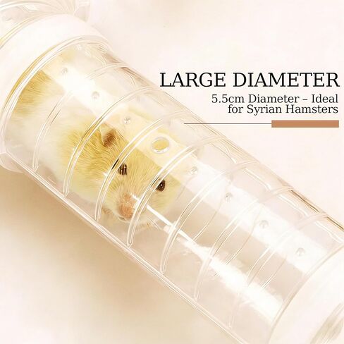 Hamster Tube Set for ECOCEN 24.4''L Large Acrylic Hamster Cage — Connects a Single Cage Left & Right Side Holes, Transparent Hamster Tunnel, Adventure Pet Cage Tunnel Exercise, Dwarf Hamster Toy in Kuwait