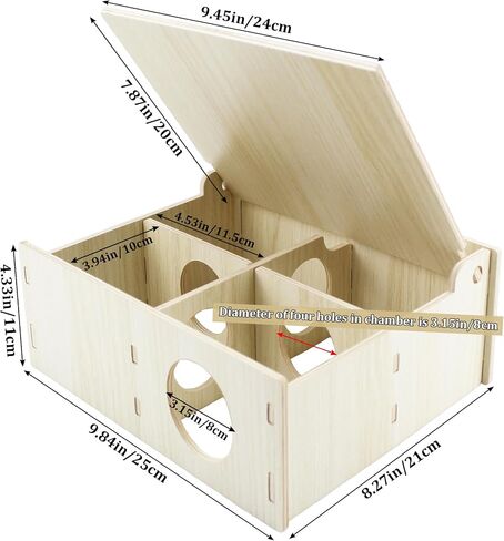 Amonk 10x8x4in Multi-Chamber with Play Tunnel Hamster House for Small Pets in Saudi Arabia