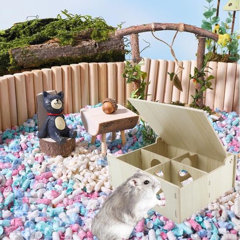 Amonk 10x8x4in Multi-Chamber with Play Tunnel Hamster House for Small Pets in Saudi Arabia