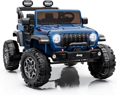 First Ride On 24V 2 Seater Ride on Car for Kids, Licensed Jeep Wrangler Rubicon Large Electric Car, Ride on Jeep Vehicle with 14.5" Oversized Tires, Safety Belt, Remote Control, Bluetooth (Pink) in Saudi Arabia