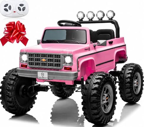 24V Ride on Licensed Chevrolet Monster Truck Car w/4 * 200W Motors(4WD), 24 Volt Ride on Toys Power Big Wheels for Big Kids, Blue in Kuwait