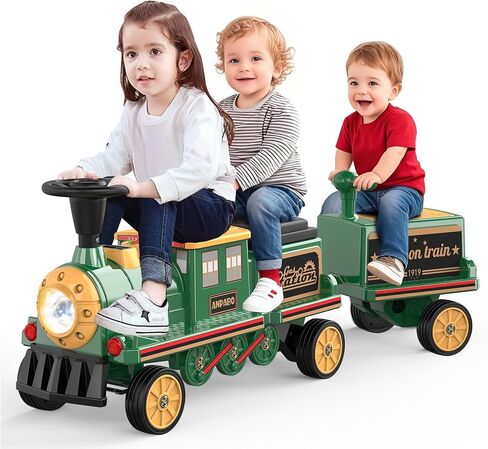ANPABO 2 Seater Ride On Train Trackless, Choo Choo Train Whistle, Red in Saudi Arabia