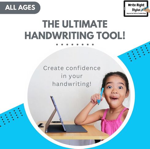 Handwriting Improvement Tool for Children, Perfect for Learning Writing Skills, Compatible with All Tablets, Montessori-Inspired Educational Stylus for Schools - Write Right Stylus in Kuwait