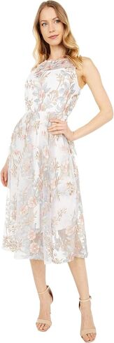 Adrianna Papell Women's Floral Embroidery Flared Dress in Kuwait