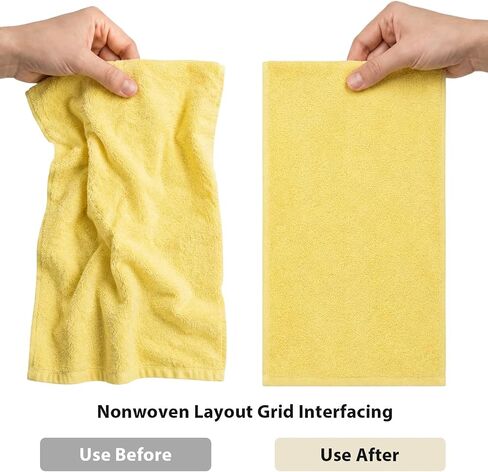 Fusible Interfacing with 2"x2" Grid Nonwoven Layout | 48" x 8 Yards Polyester Lightweight Iron-On Interfacing Roll for DIY Crafts, Quilting, and Sewing Supplies (White, 1 Pack) in Kuwait