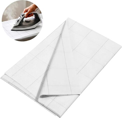 Fusible Interfacing with 2"x2" Grid Nonwoven Layout | 48" x 8 Yards Polyester Lightweight Iron-On Interfacing Roll for DIY Crafts, Quilting, and Sewing Supplies (White, 1 Pack) in Kuwait