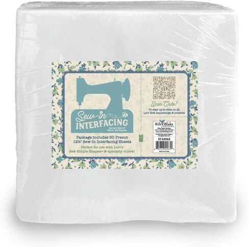 Lori Holt 12½" Precut Sew-in Interfacing Squares – Non-Fusible Light/Medium Weight – 50 Count – Ideal for Sew Simple Shapes™ & Quilting Projects in Saudi Arabia