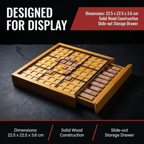 Wooden Sudoku Board Game for Adults, Numbers Checkerboard in Kuwait