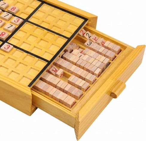 Wooden Sudoku Board, Yellow Tabletop Puzzle for Adults and Boy in Kuwait