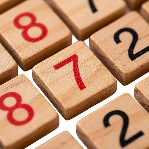 Wooden Sudoku Board Game for Adults, Yellow Reusable Number Tiles in Kuwait
